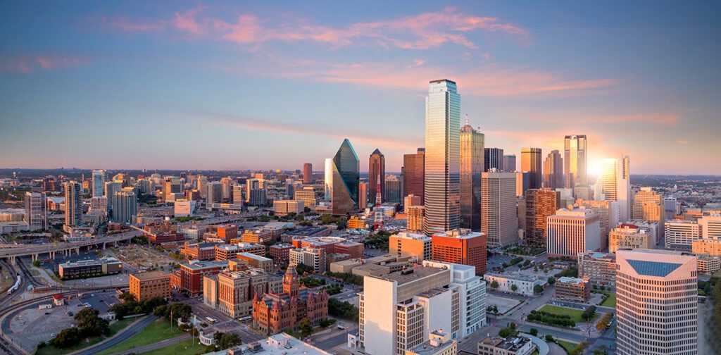 Texas city in the background.