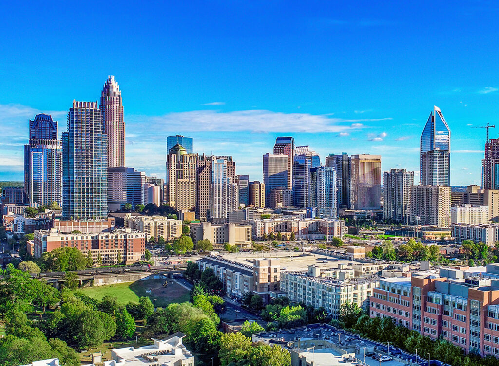 Charlotte, North Carolina, USA Skyline Aerial